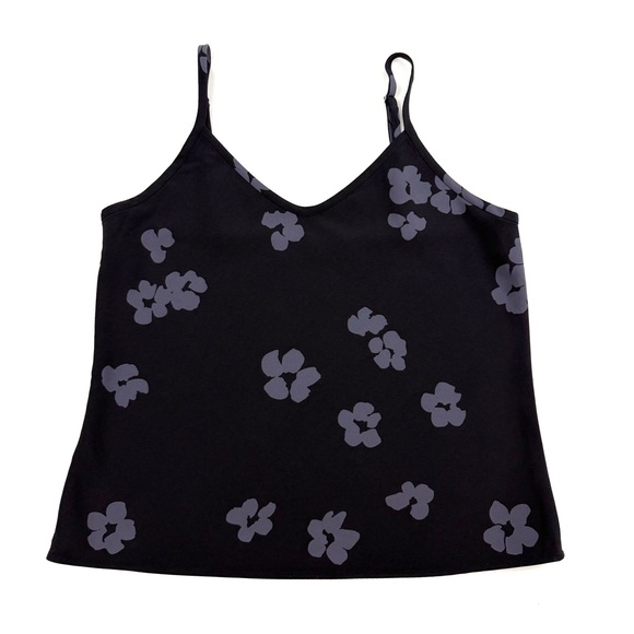 Everlane Tops - Everlane Japanese GoWeave Black Purple Floral Cami Camisole Tank Top